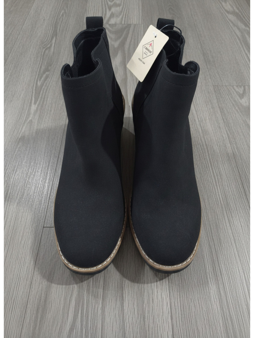 St. John's Bay Women Ankle Bootie Wedge Black Size 9.5 Medium